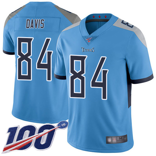 Tennessee Titans Limited Light Blue Men Corey Davis Alternate Jersey NFL Football #84 100th Season Vapor Untouchable->tennessee titans->NFL Jersey